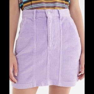 BDG Lilac Corduroy Utility Mini Skirt